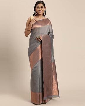 saree with zari woven border