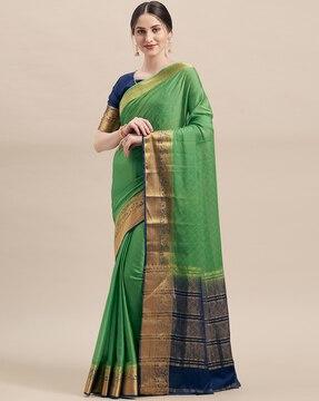 saree with zari woven motifs