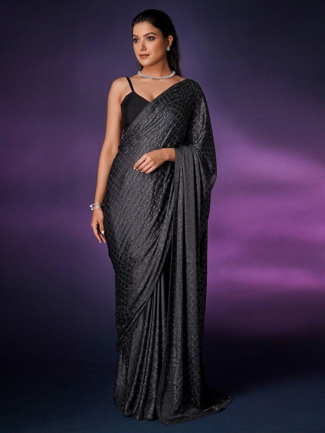 saree.com embellished sequinned satin saree