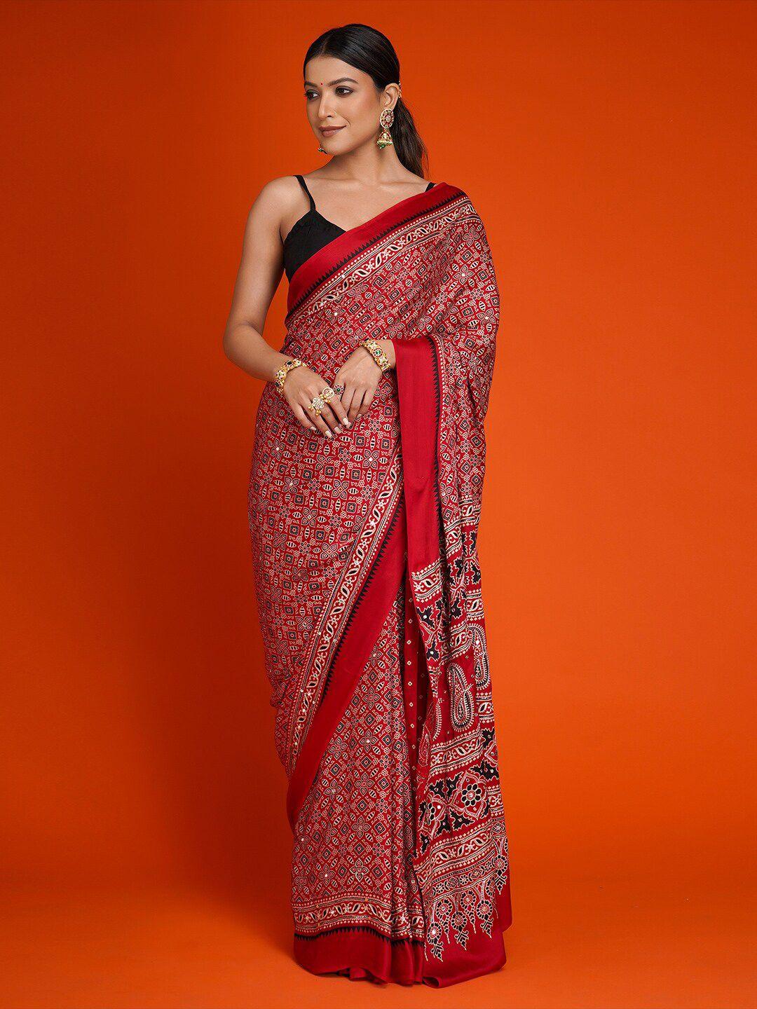 saree.com ethnic motifs embroidered art silk saree