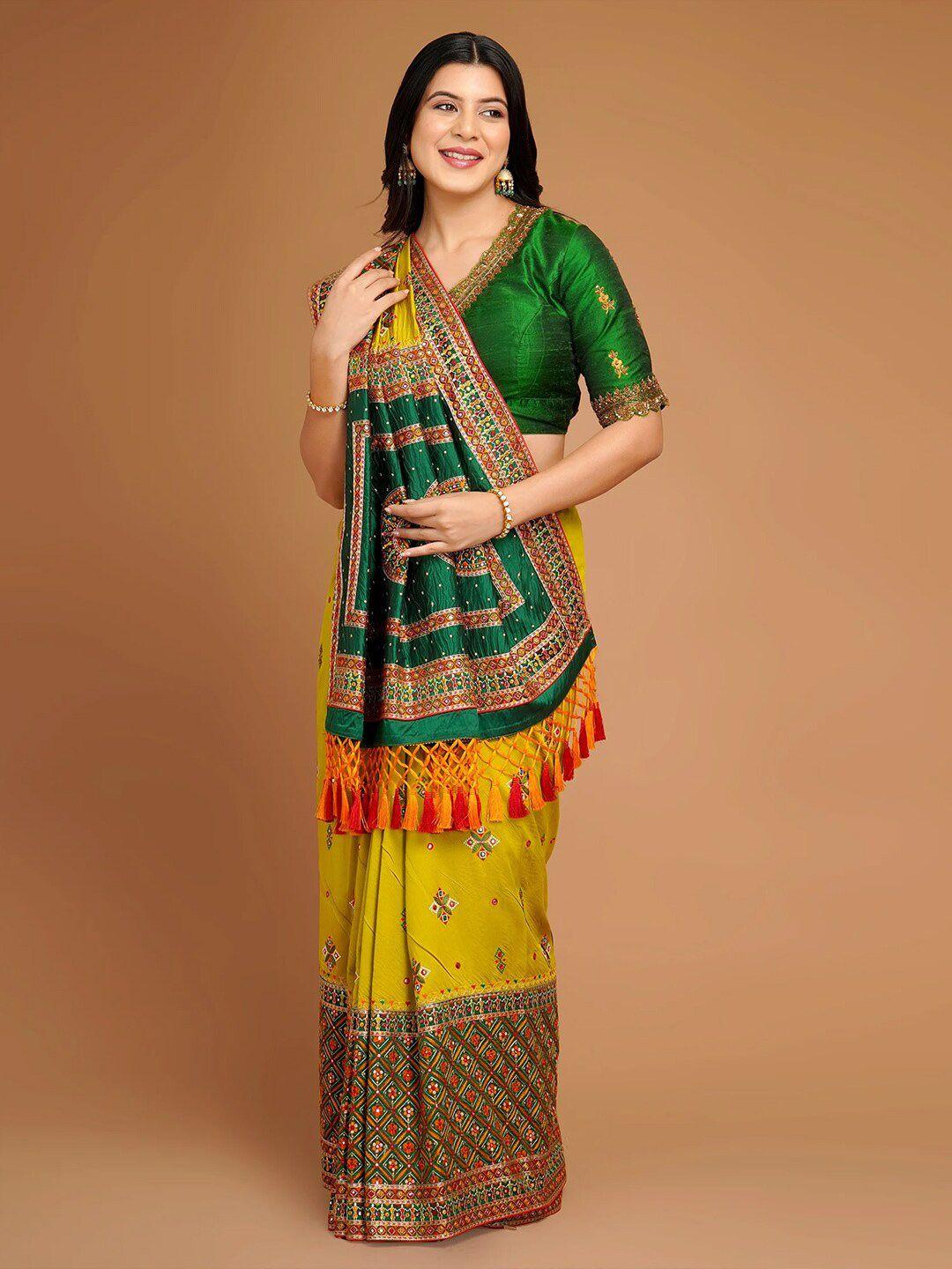 saree.com ethnic motifs embroidered art silk saree