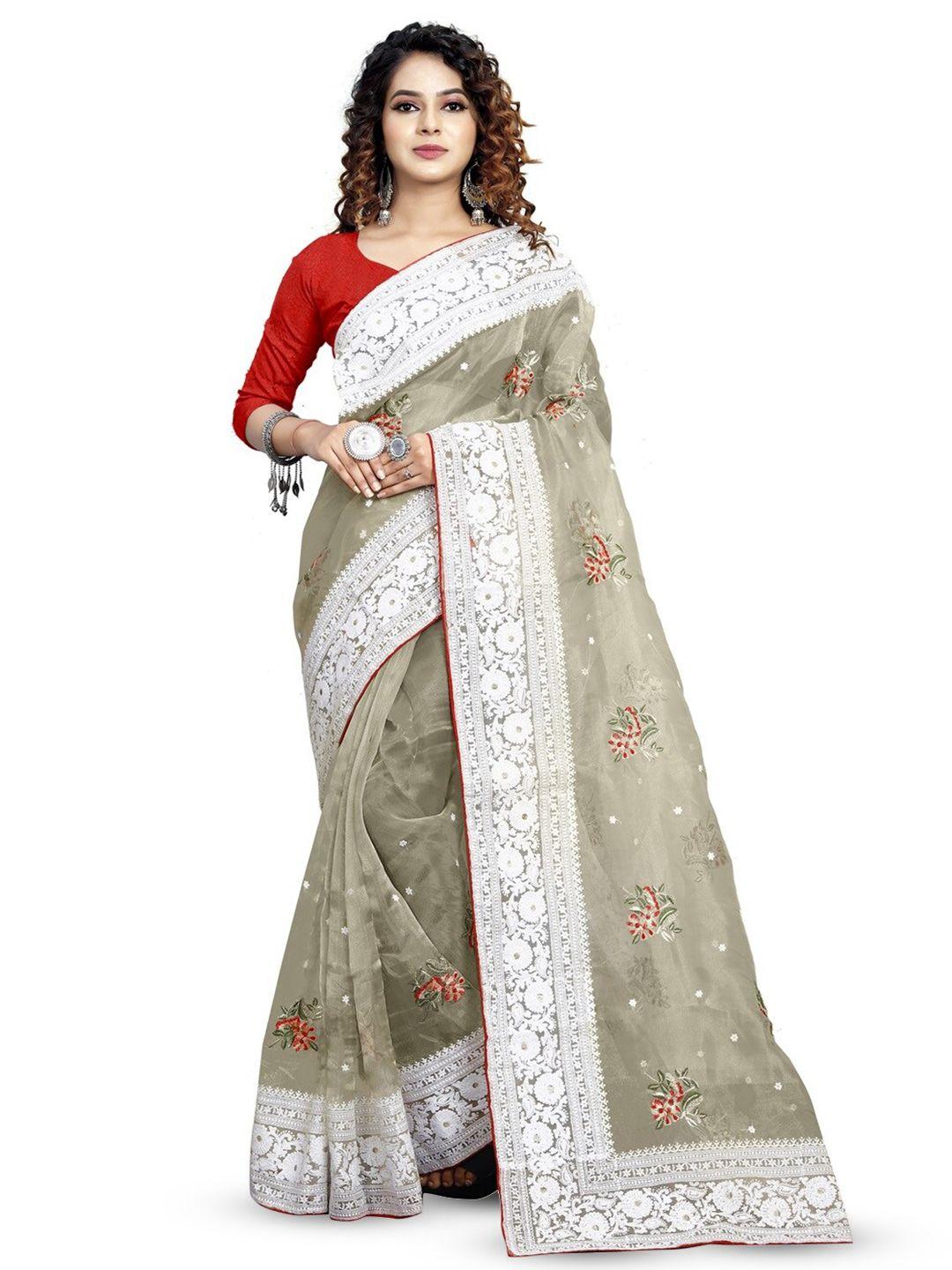 sareesbychirag ethnic motifs embroidered organza saree