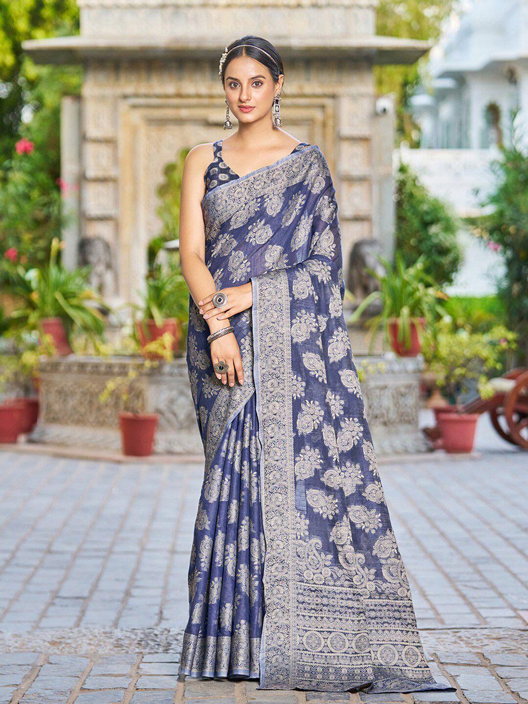 sareewave ethnic motif woven design cotton zari saree