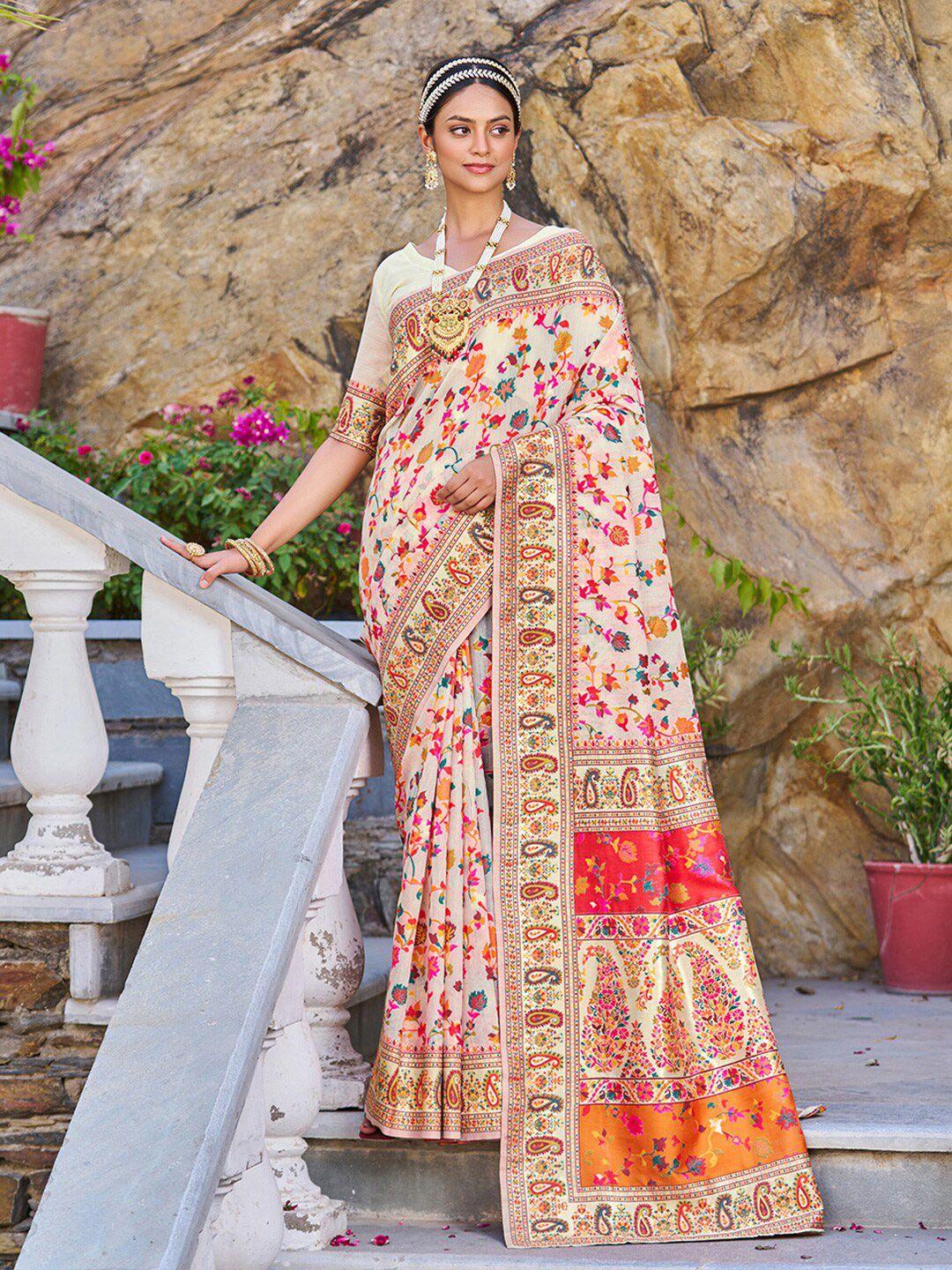 sareewave floral woven design art silk banarasi saree