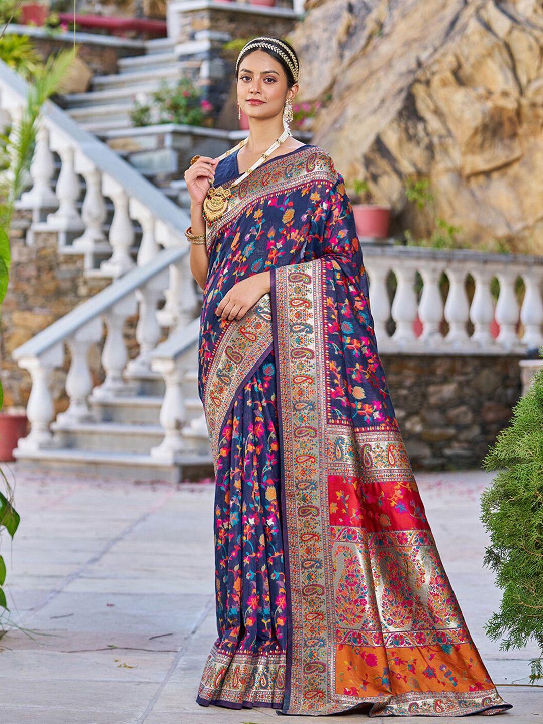 sareewave floral woven design zari banarasi saree