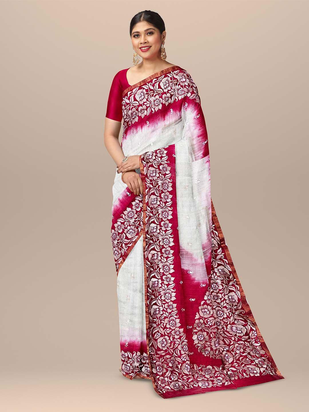 sarika ethnic motifs printed zari tissue saree