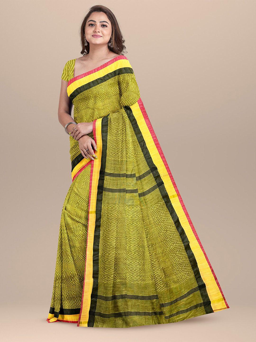 sarika abstract printed pure cotton saree