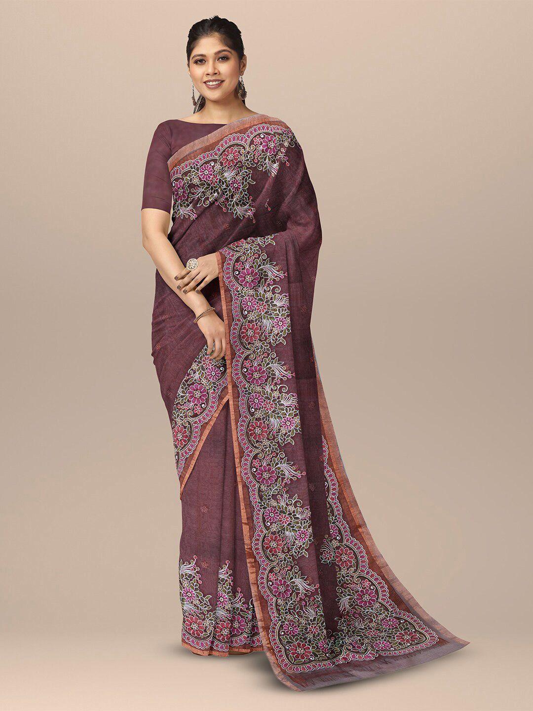 sarika ethnic motifs embroidered saree