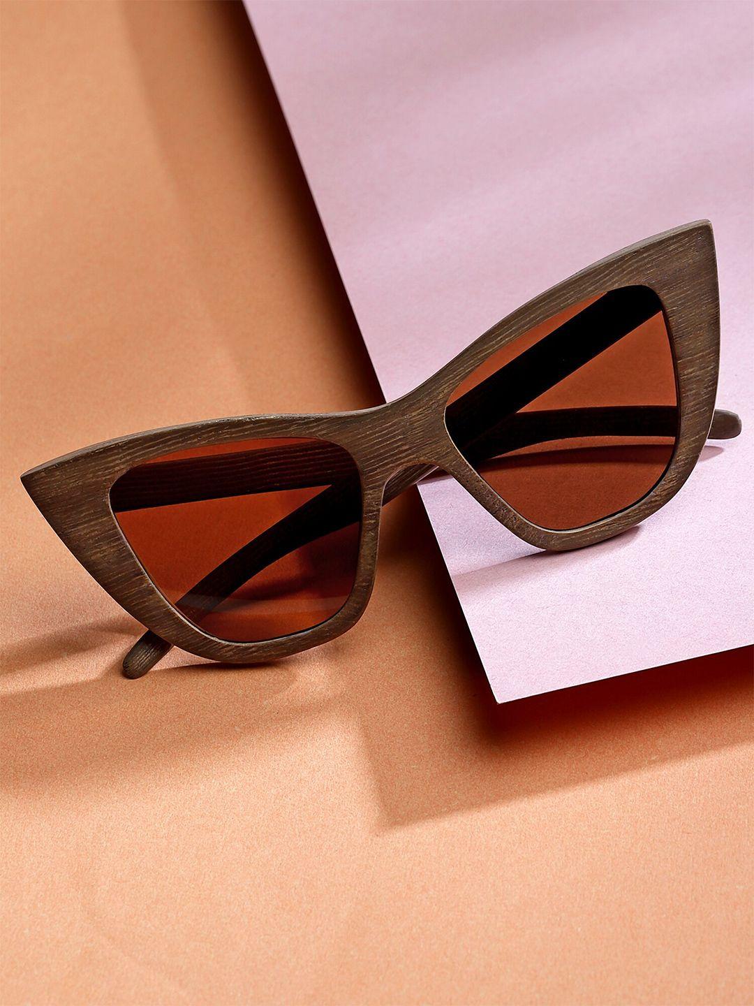 sasha unisex brown cateye sunglasses vrsg- 125-weathered vintage light & brown lens