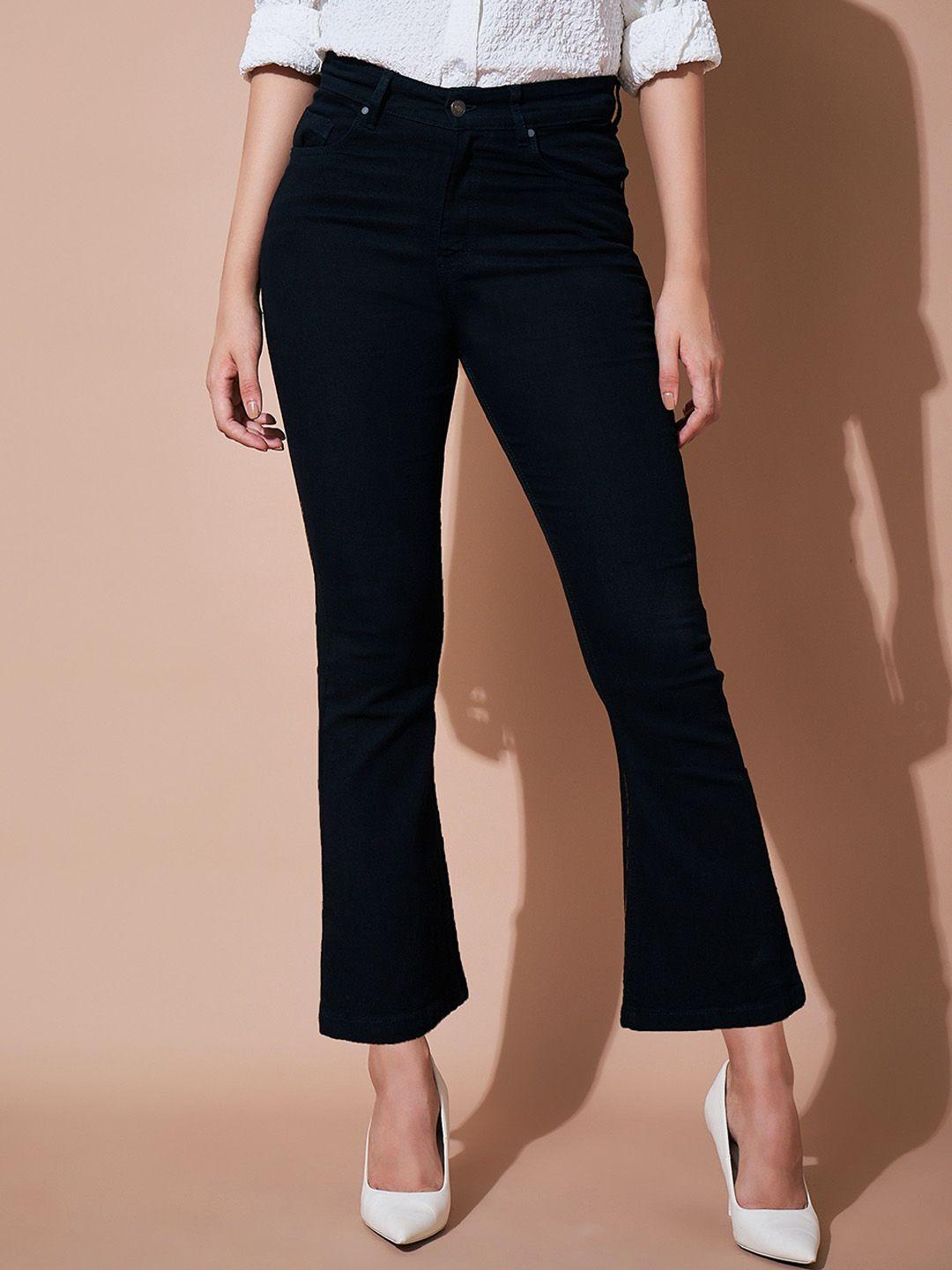 sassafras basics women black bootcut stretchable jeans