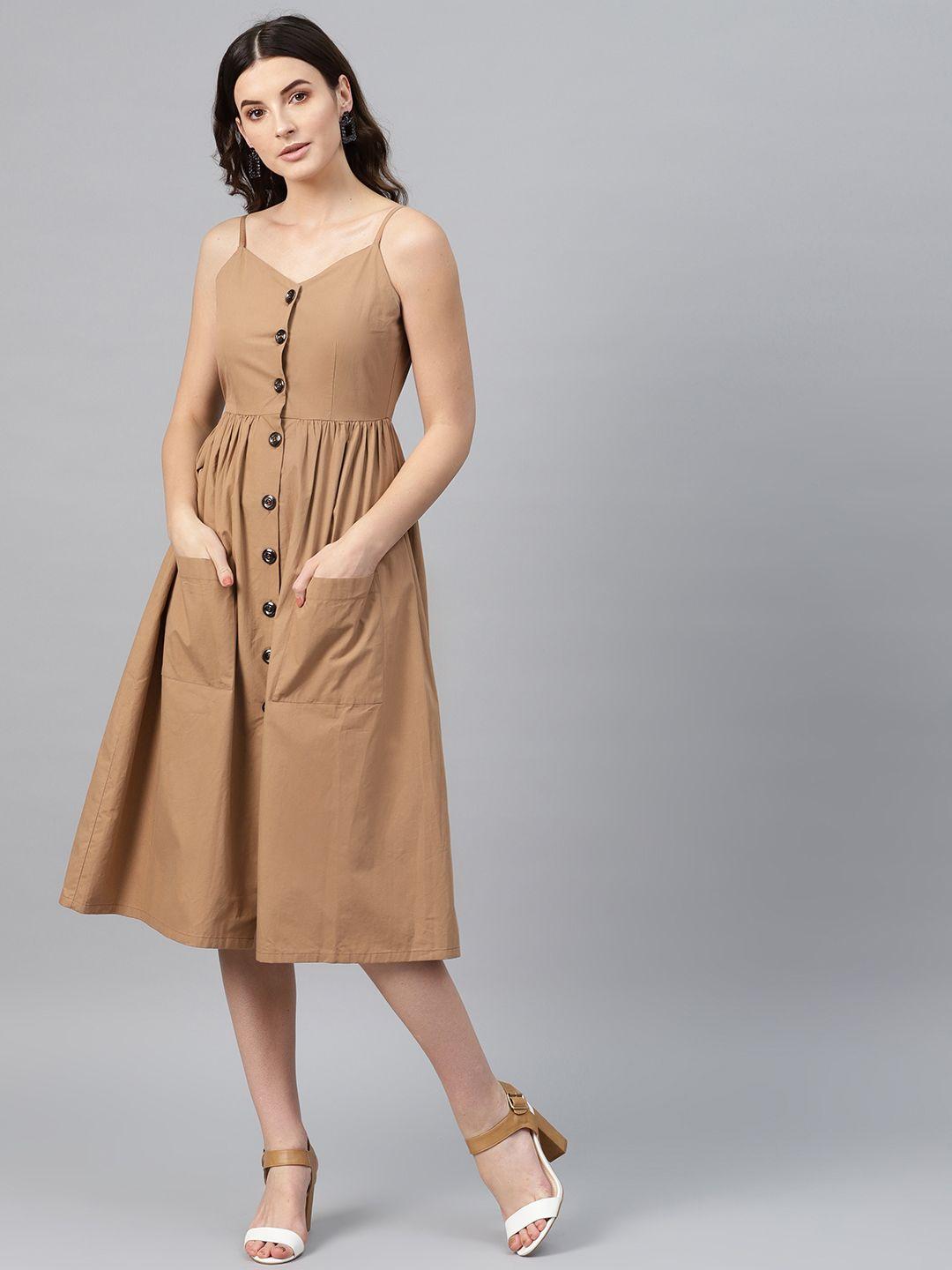 sassafras brown empire flared dress
