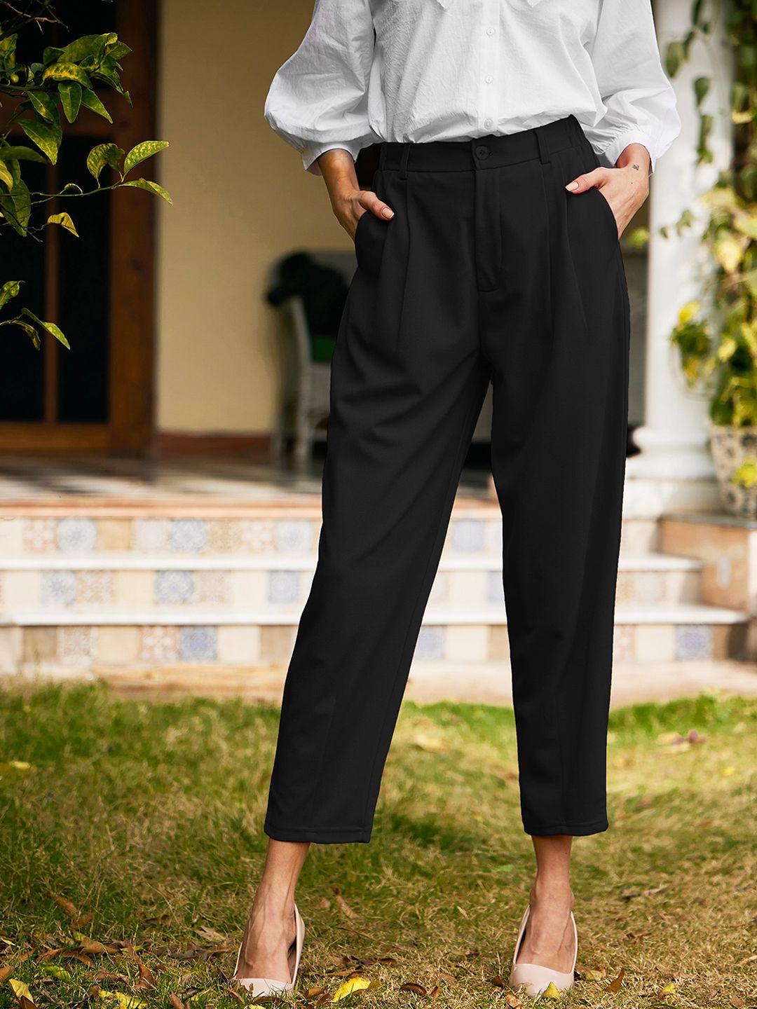sassafras-women-tapered-fit-mid-rise-pleated-trousers