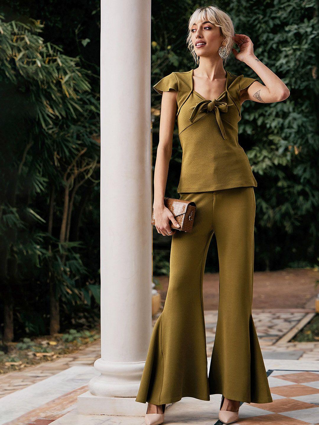 sassafras  tie-knot top with pleat trousers