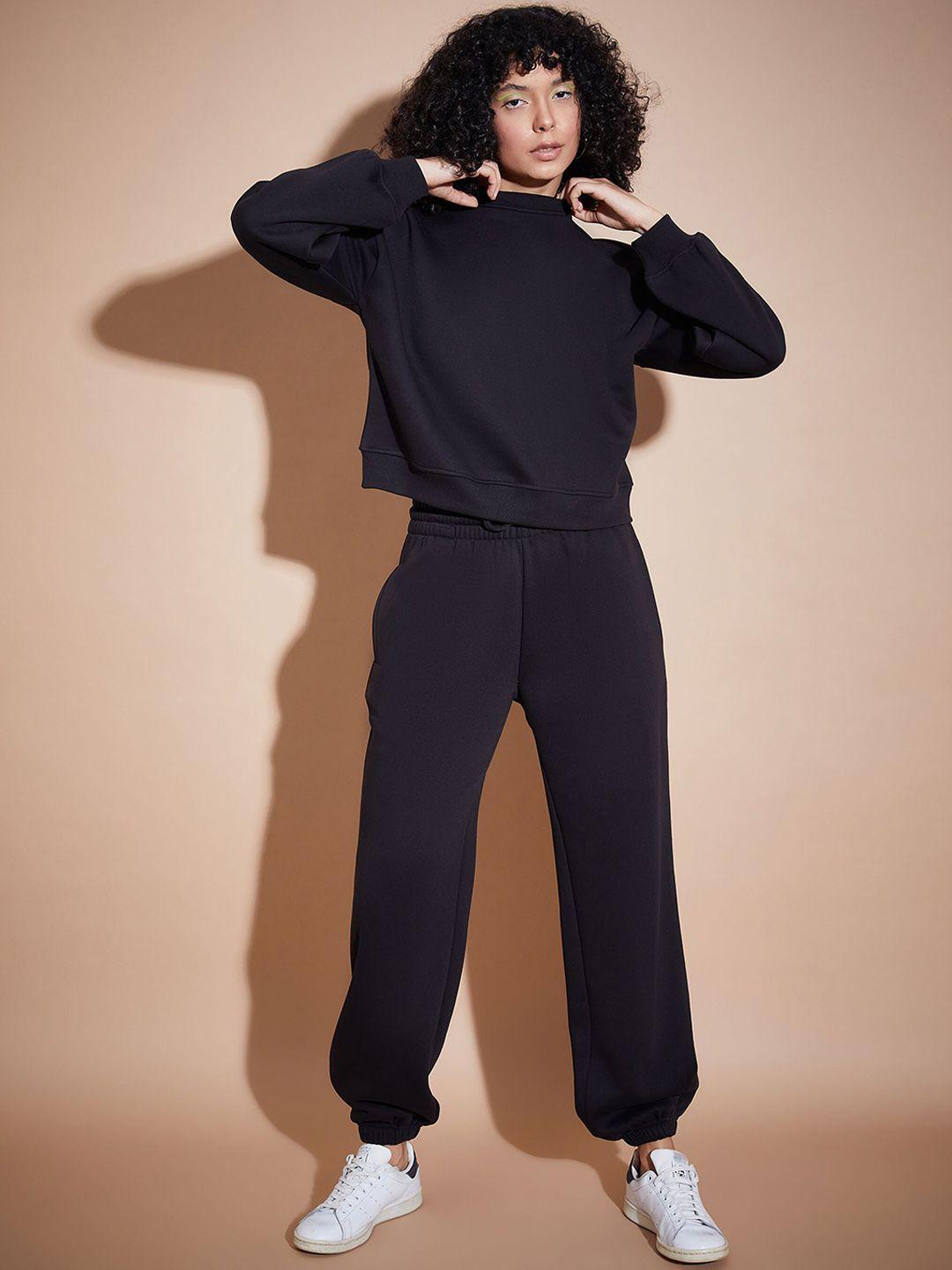 sassafras basics fleece oversized sweatshirt with joggers