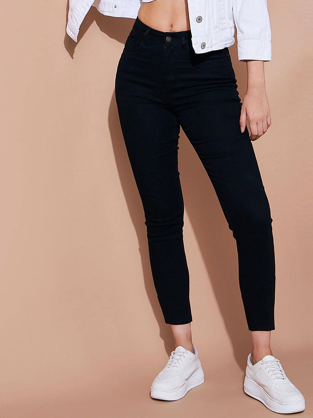 sassafras basics women black relaxed fit stretchable jeans