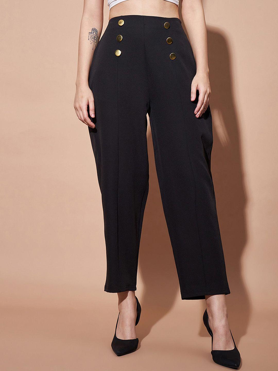 sassafras basics women high-rise front darted trousers