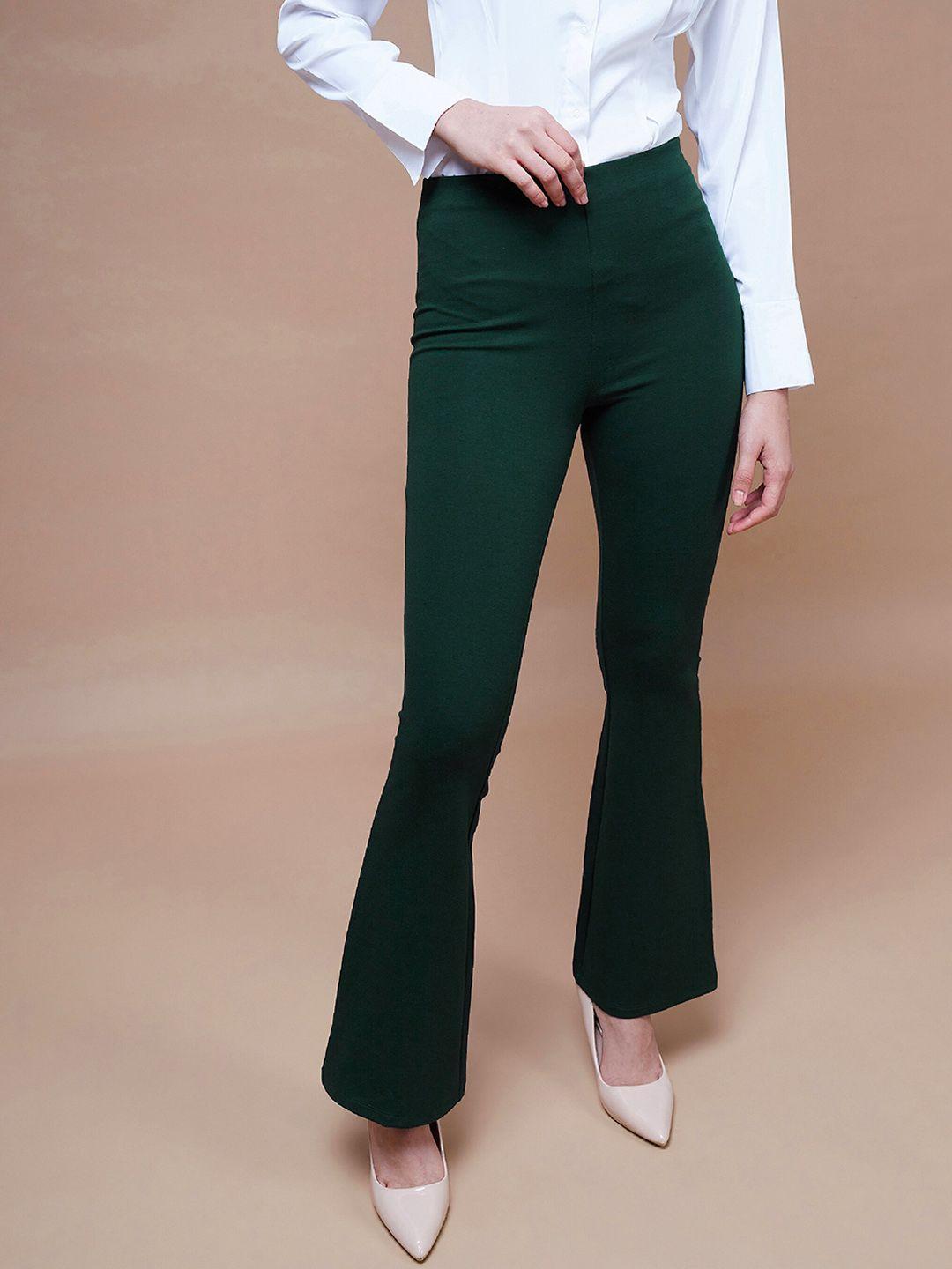 sassafras basics women slim fit bootcut trousers