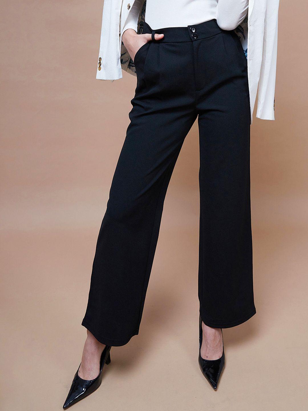 sassafras basics women straight fit parallel trousers