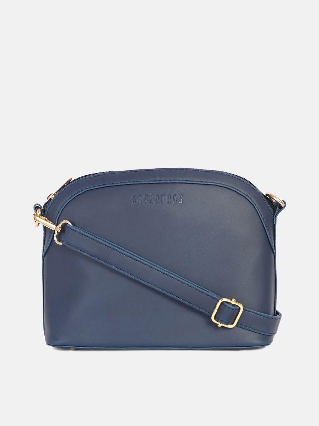 sassafras blue pu swagger sling bag