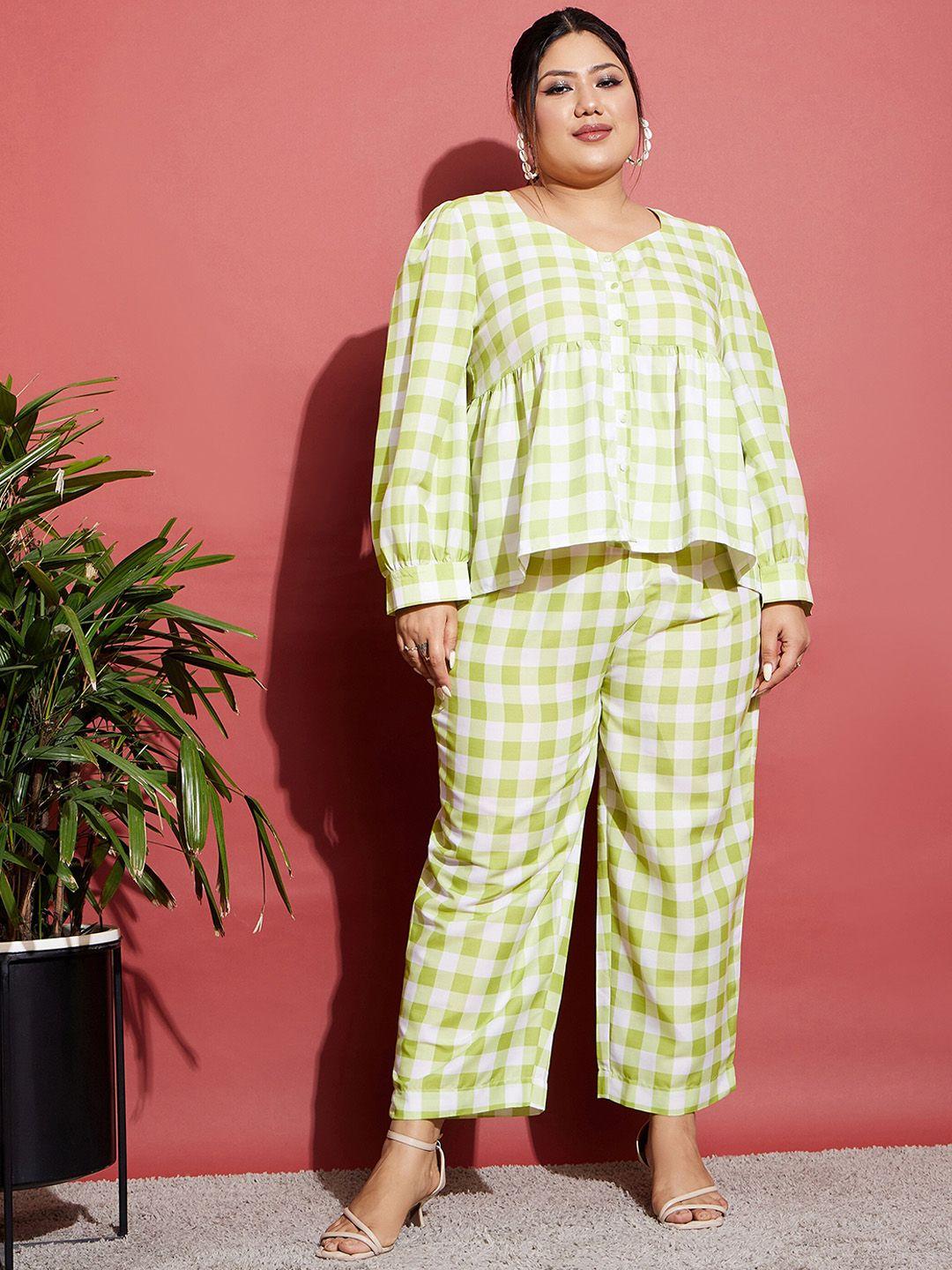 sassafras curve checked top with trousers