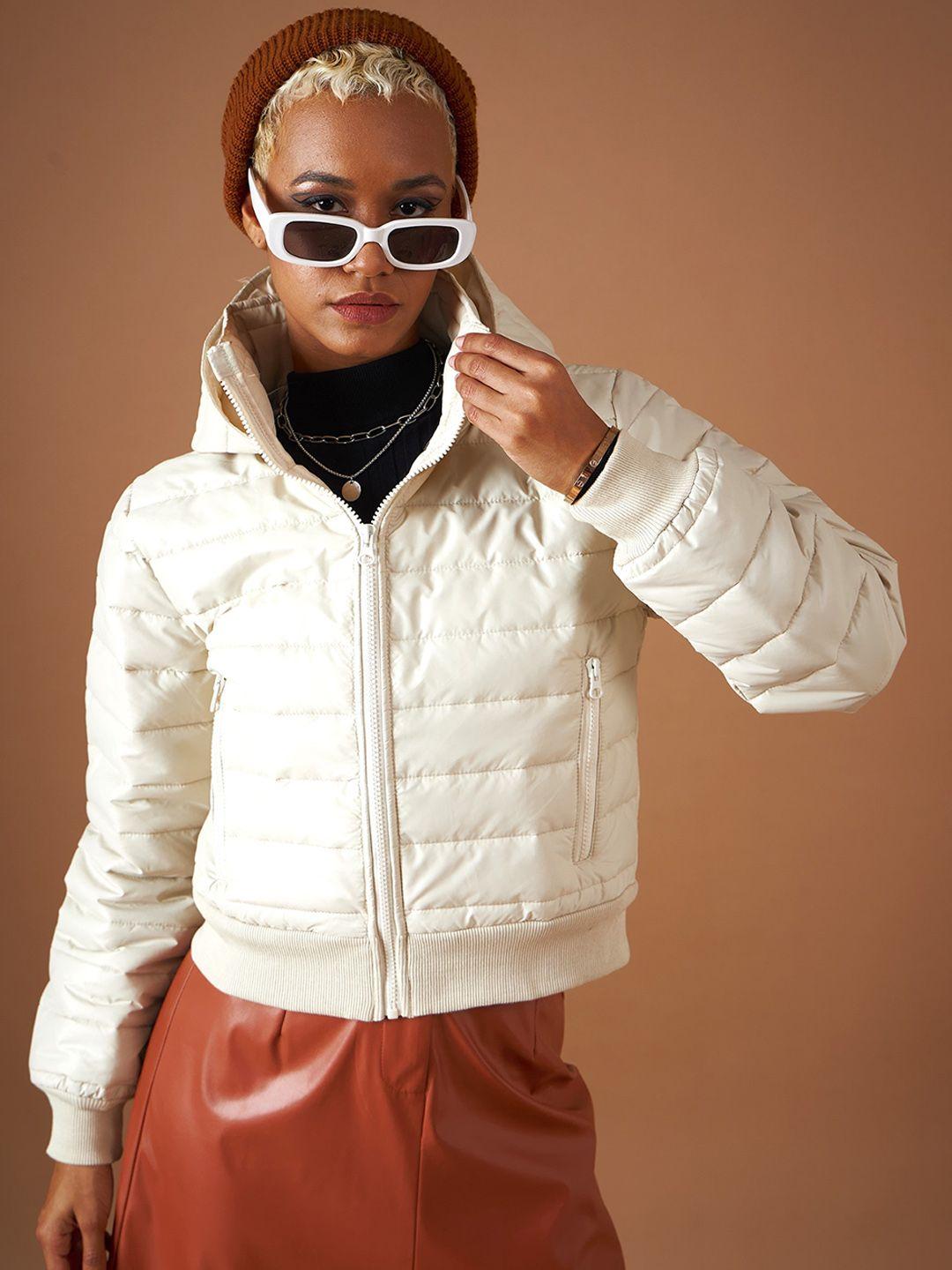 sassafras hooded crop puffer jacket