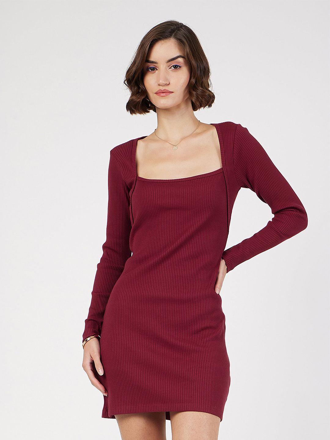 sassafras square neck sheath mini dress