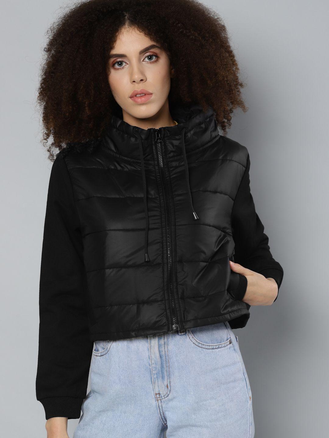 sassafras women black padded jacket