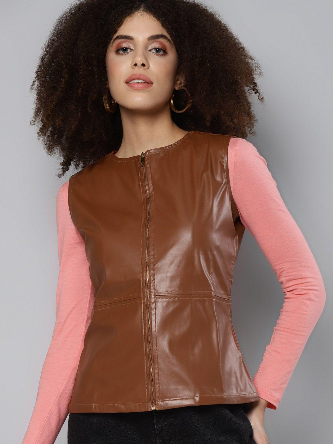 sassafras women brown tailored jacket