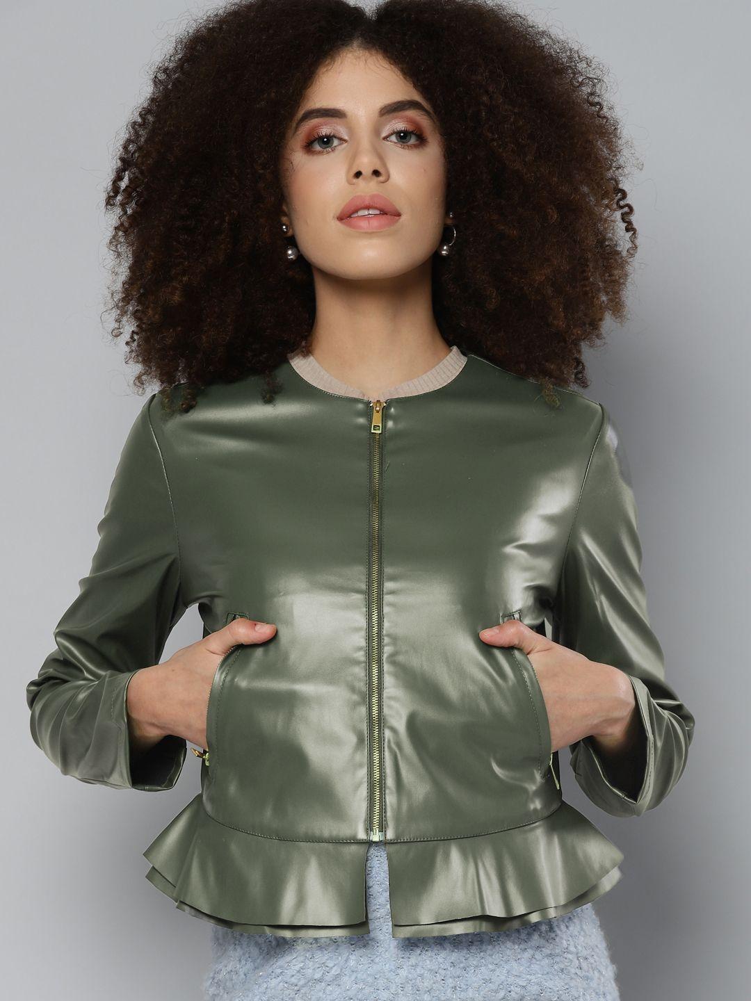 sassafras women olive green tailored jacket