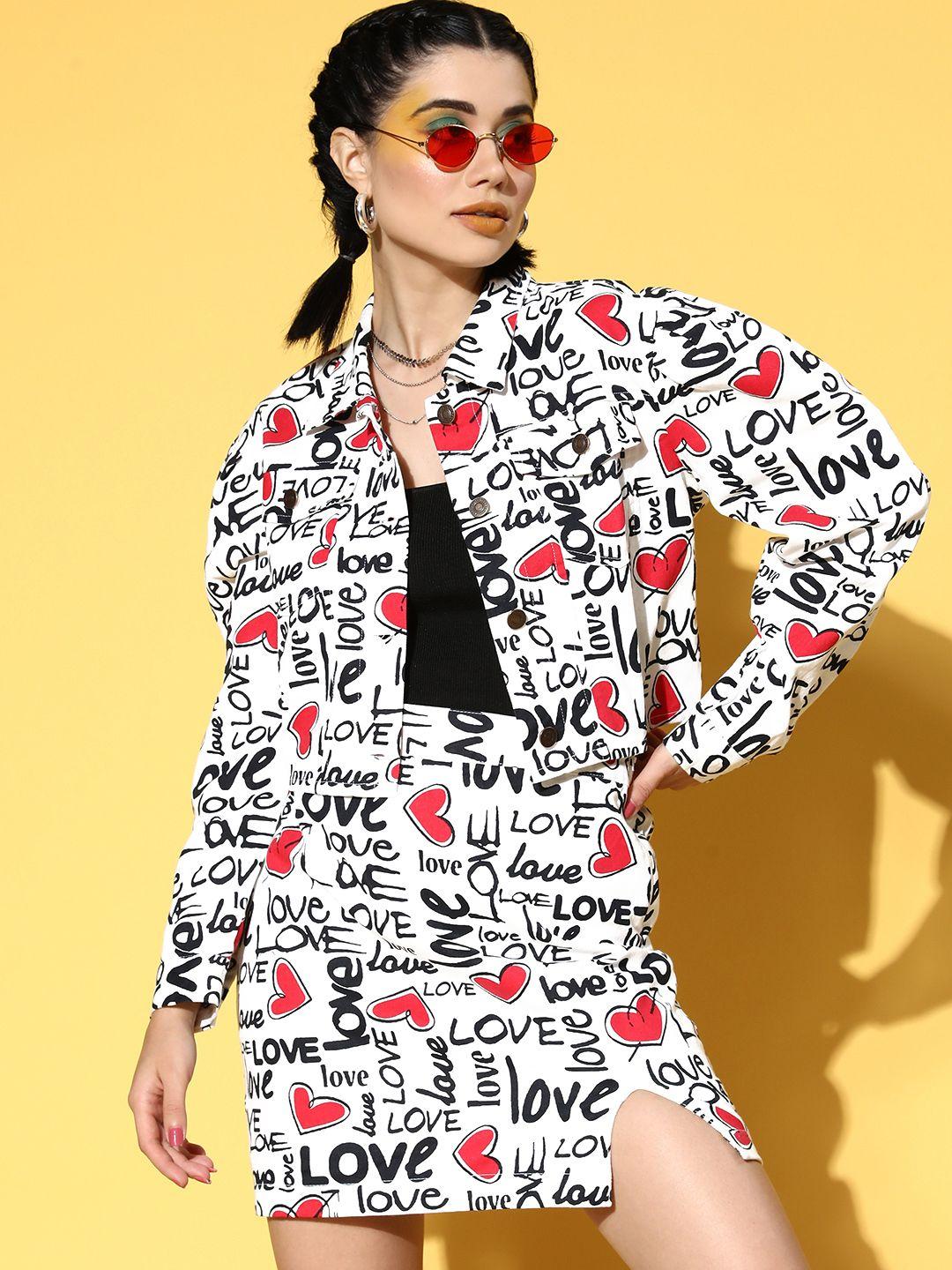 sassafras women red typography kidult kitsch jacket