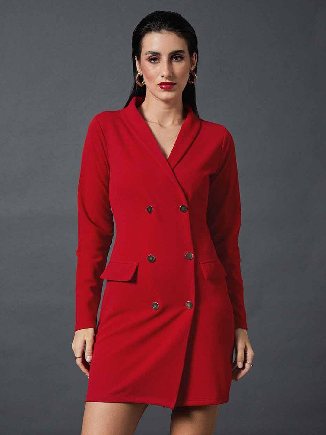 sassafras worklyf shirt collar sheath blazer dress