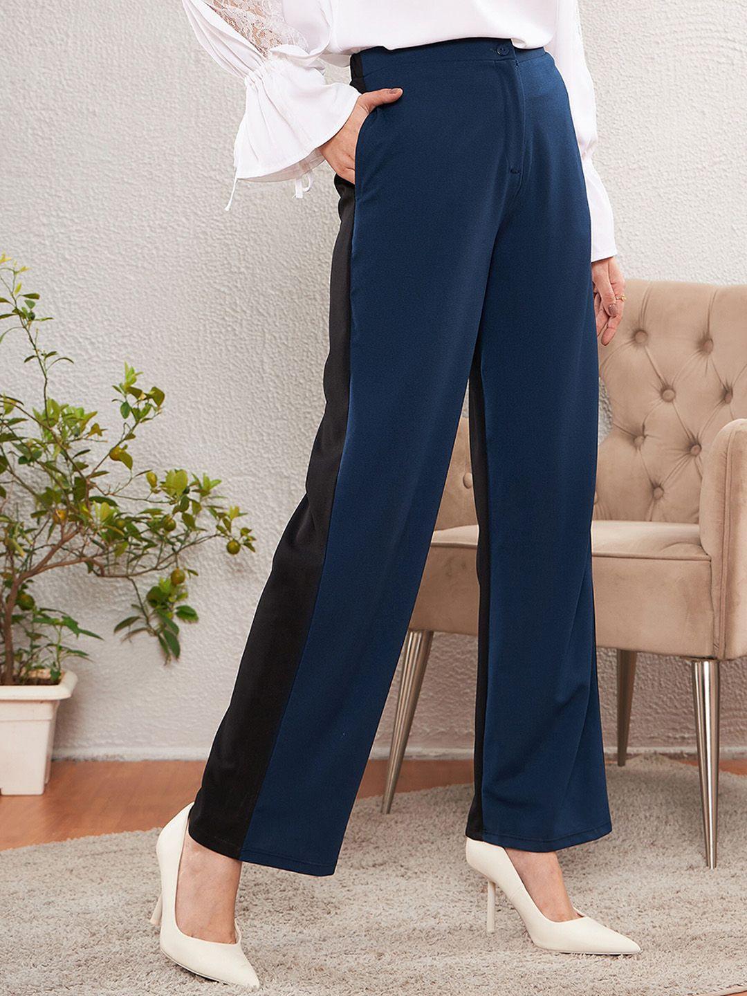 sassafras worklyf women high-rise knitted easy wash straight fit trousers