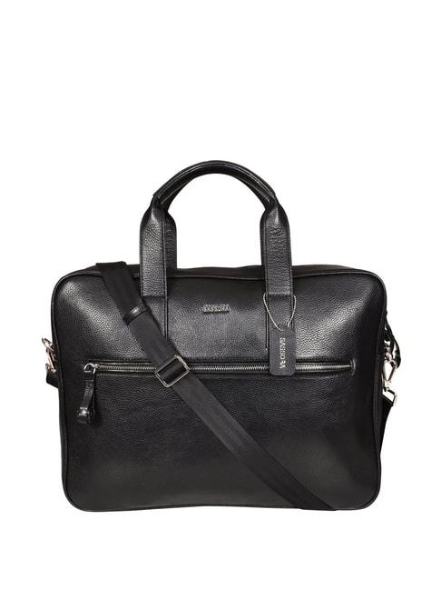 sassora black leather large messenger bag