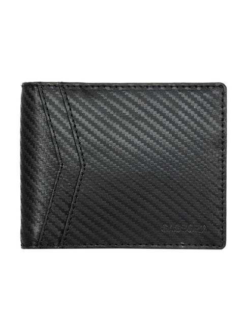 sassora lara black textured leather small money clips wallet for men & women