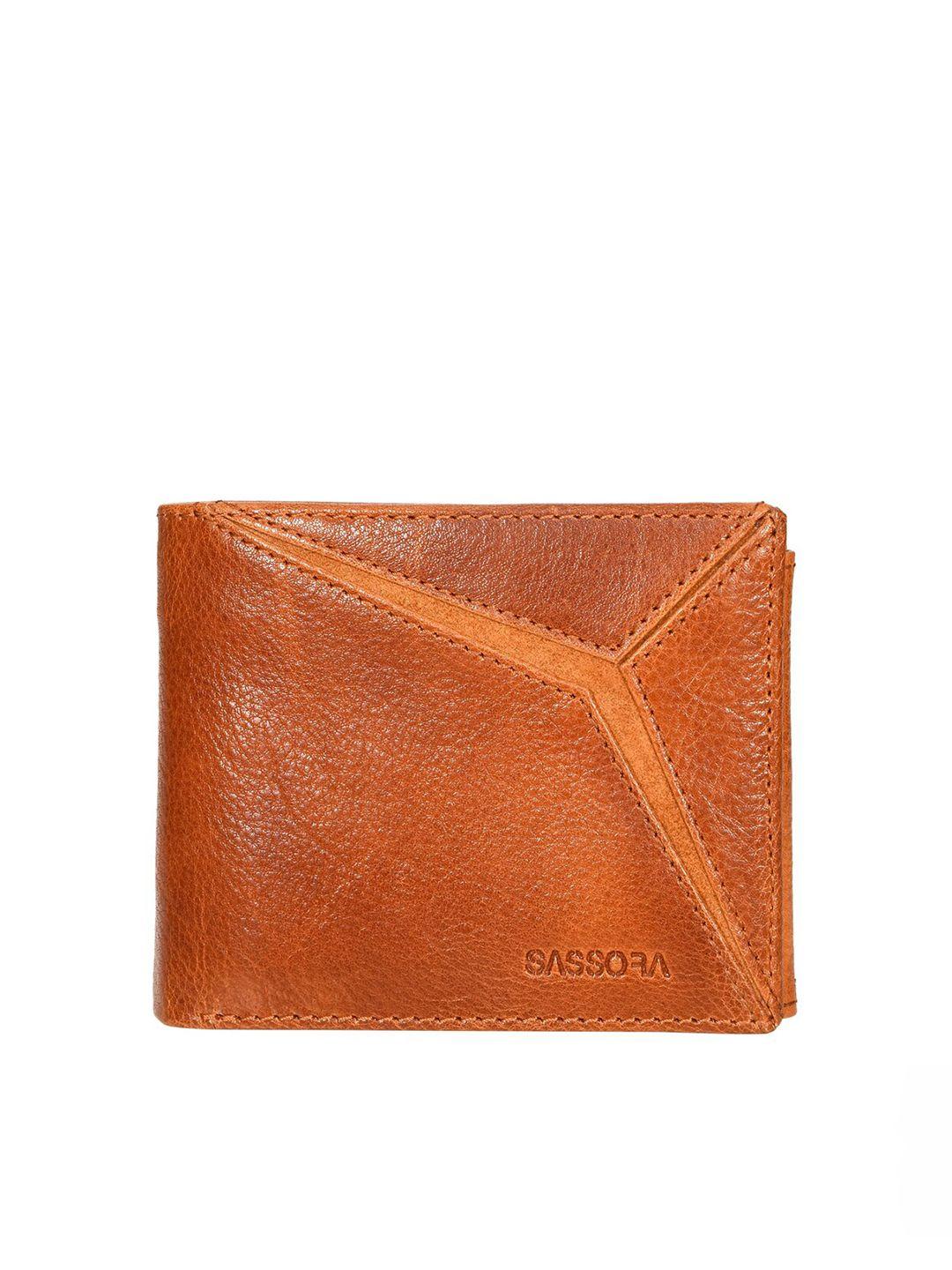 sassora men cut work leather two fold wallet