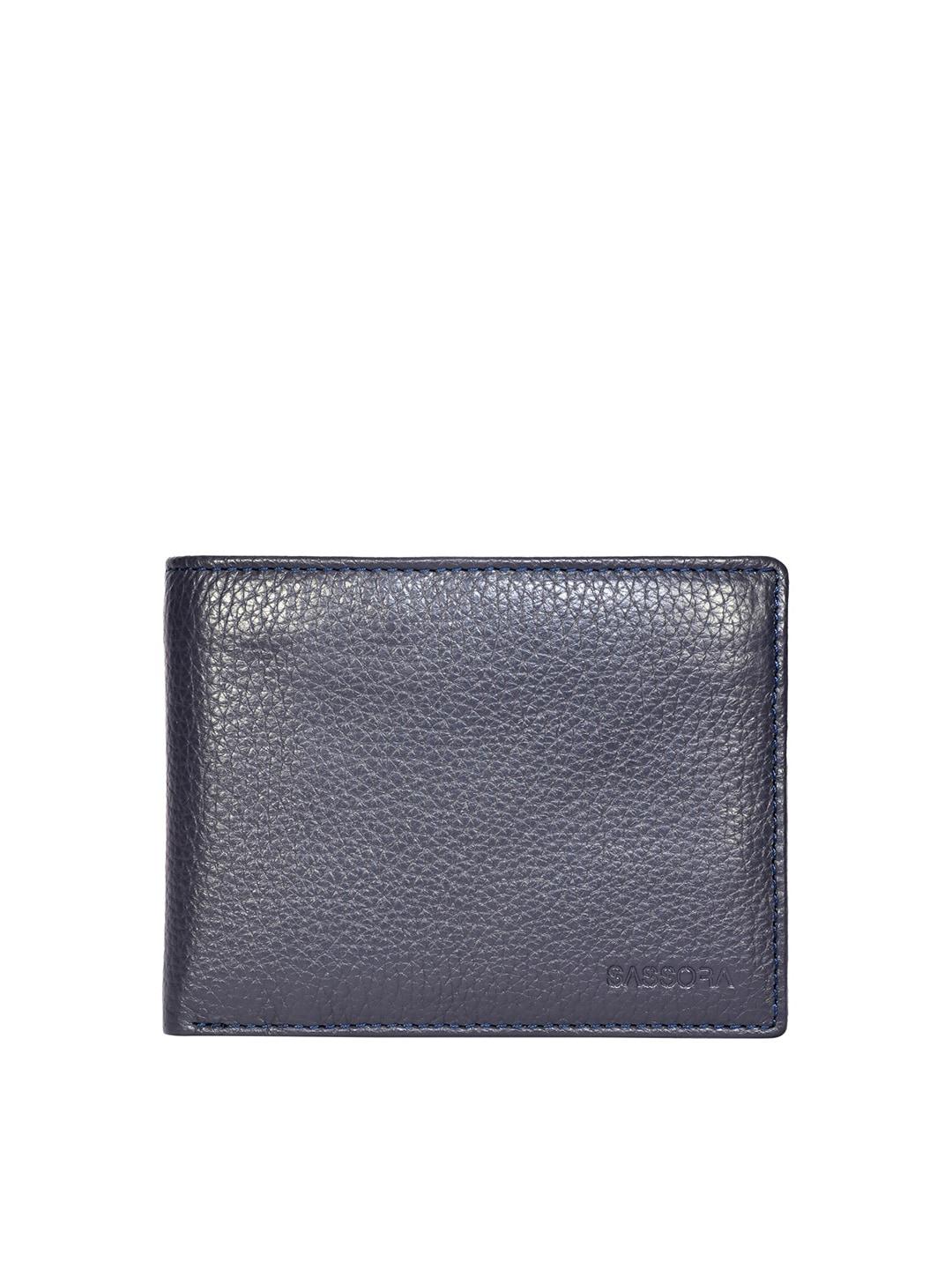 sassora men genuine leather rfid two fold wallet