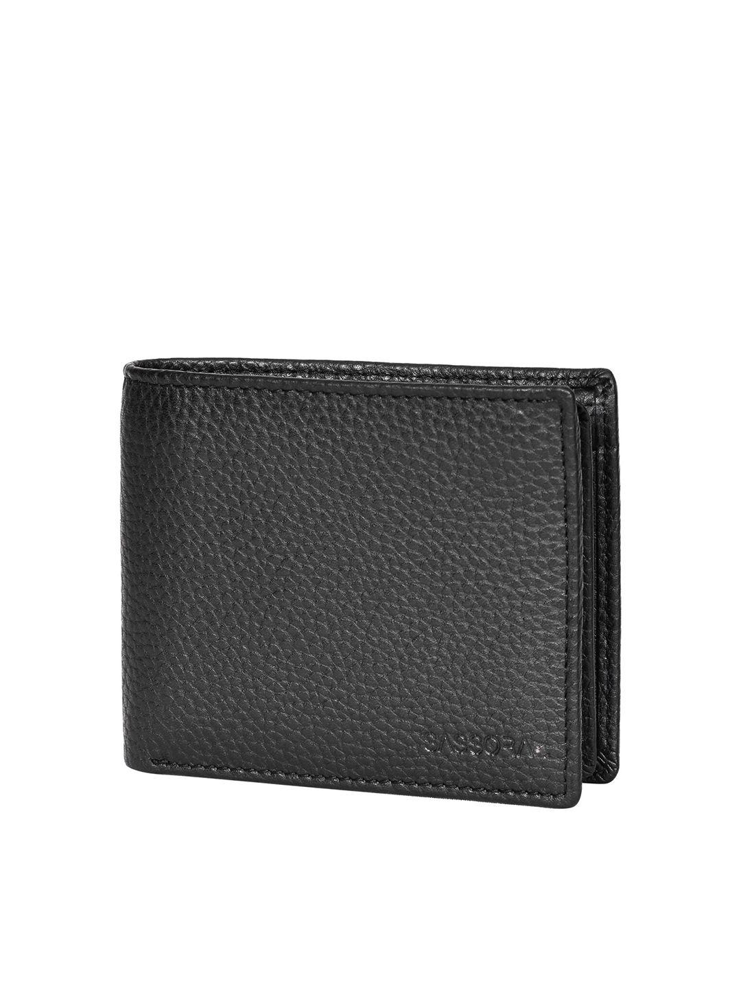 sassora men genuine leather two fold wallet