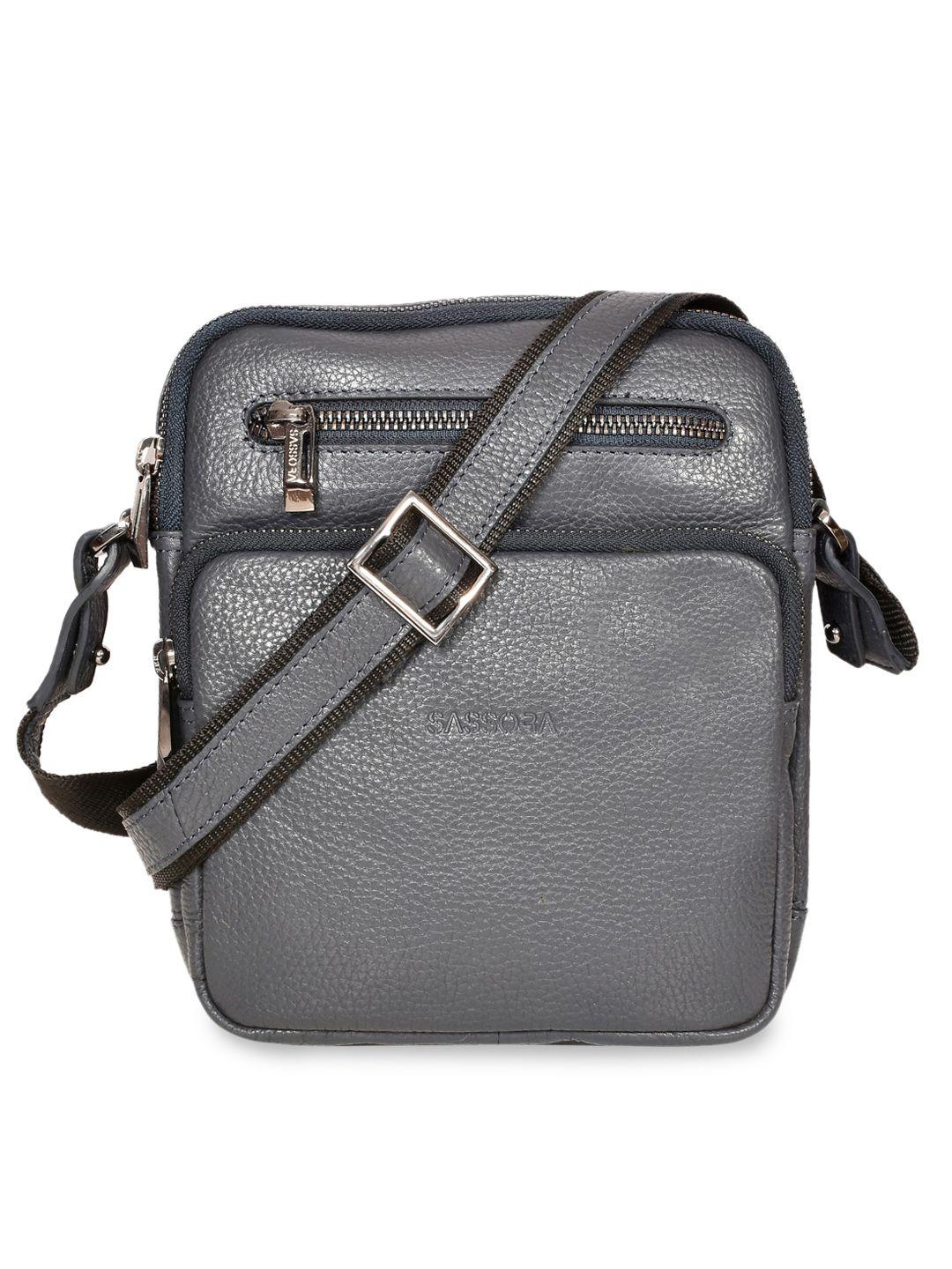 sassora textured leather structured sling bag