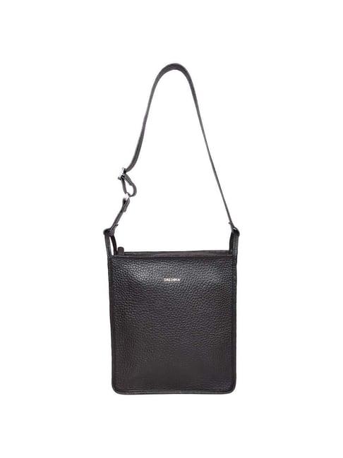 sassora black solid medium sling handbag