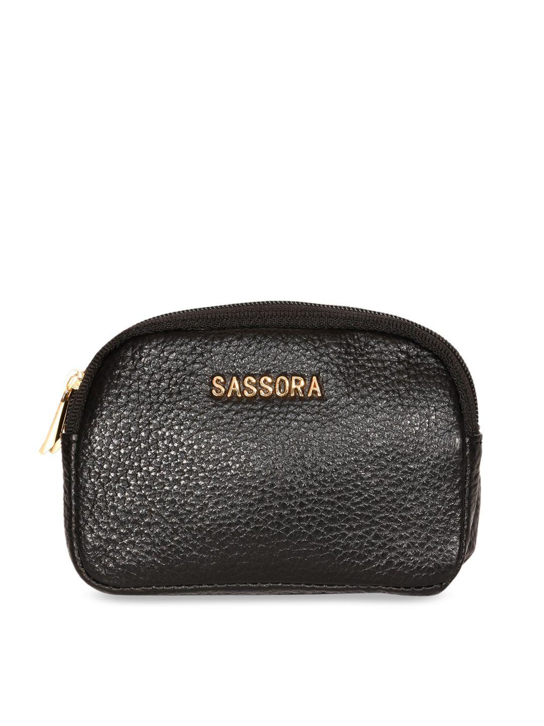 sassora black solid travel pouch