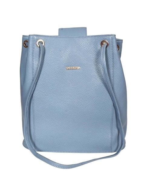 sassora blue solid medium shoulder bag