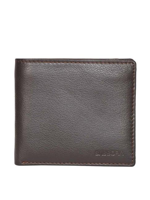 sassora brown casual leather bi-fold wallet for men