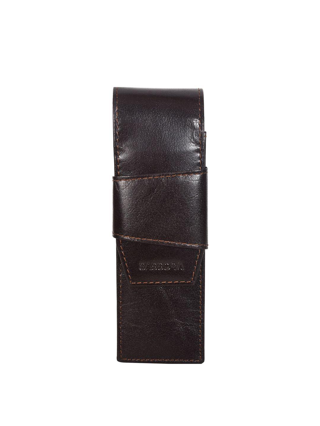sassora brown leather pencase