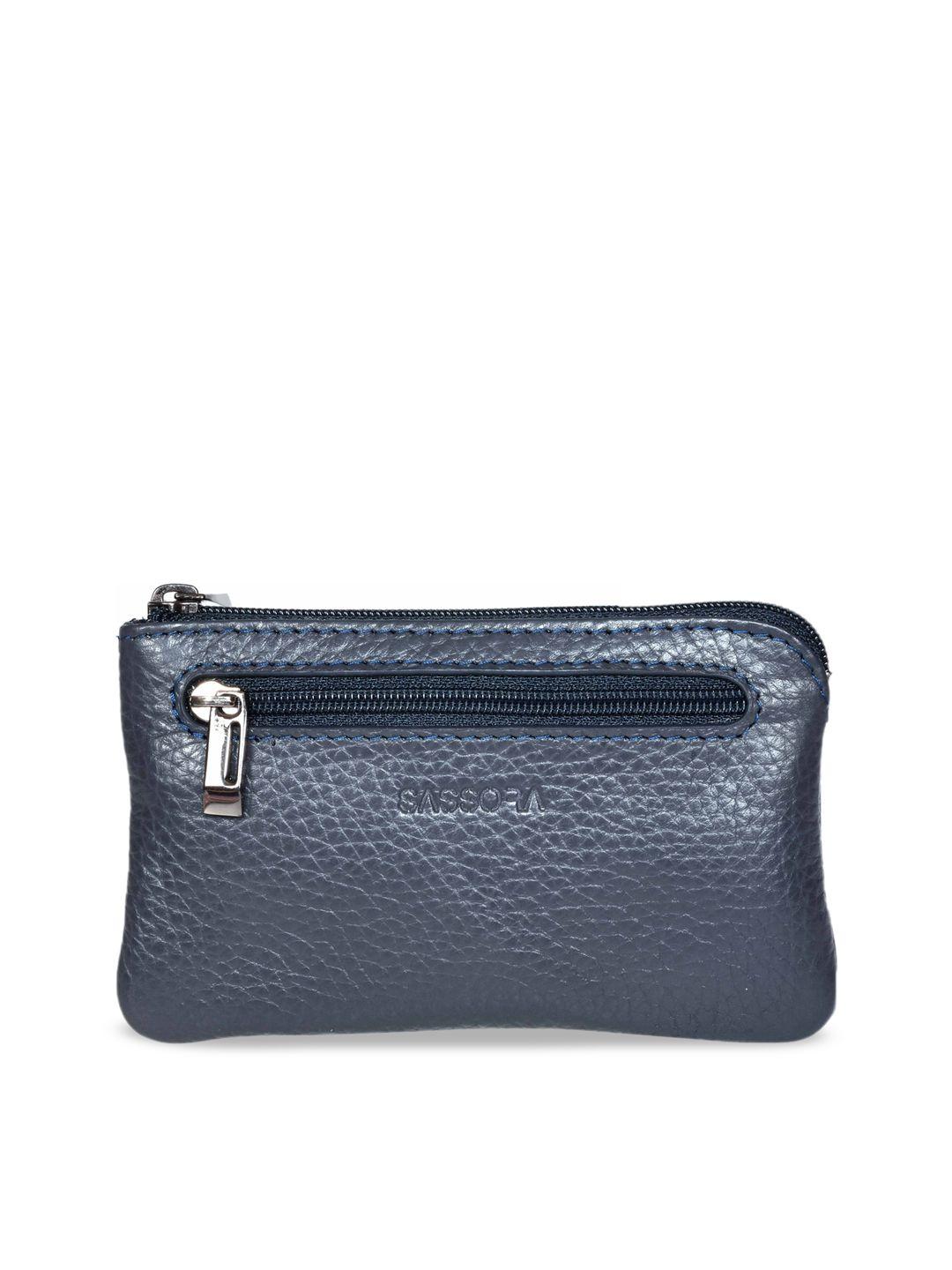 sassora genuine unisex leather zip around key case