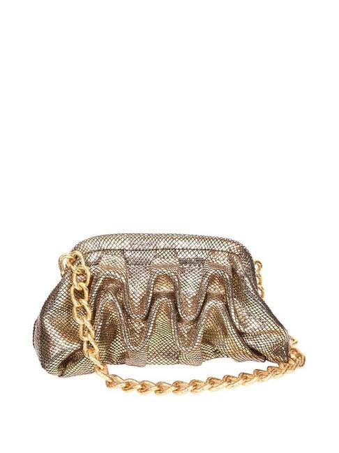 sassora golden textured medium shoulder bag