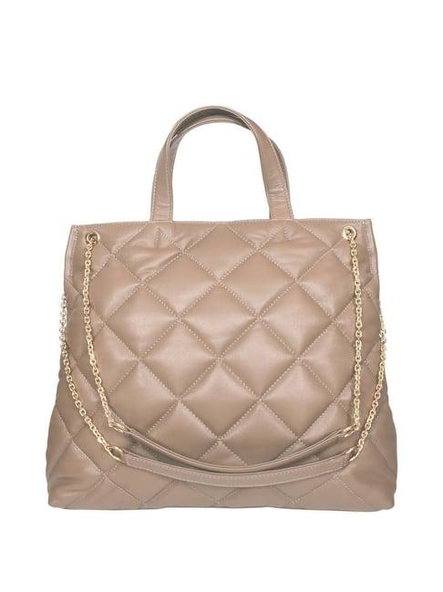 sassora khaki quilted large shoulder bag