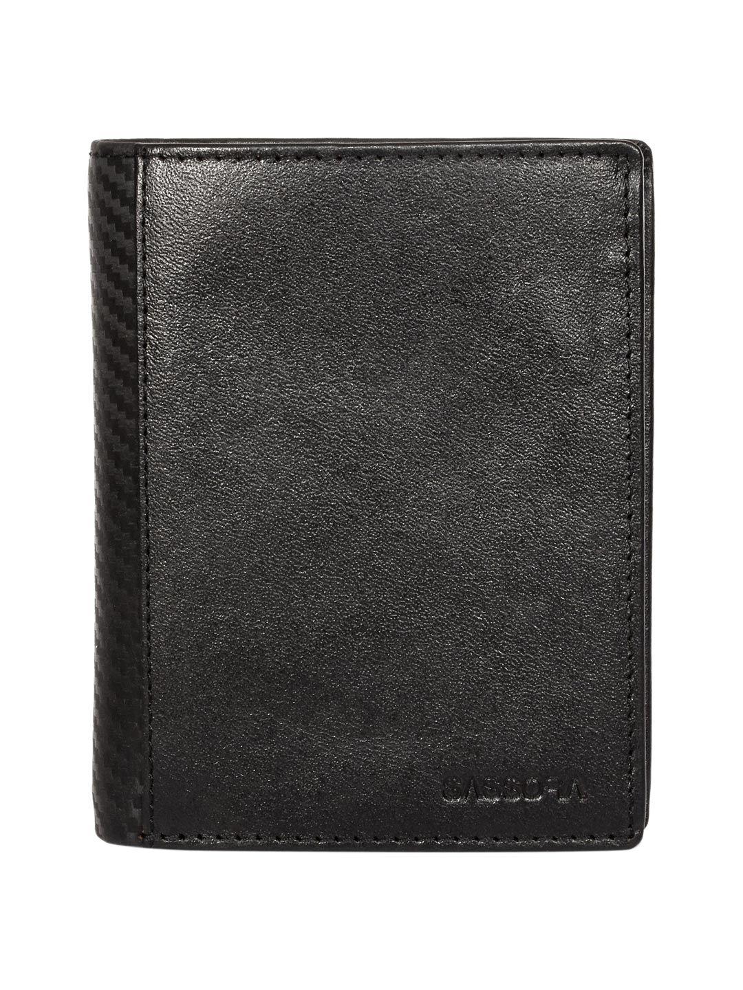 sassora men leather two fold wallet