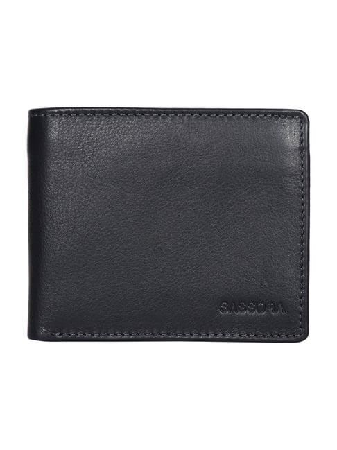 sassora pablo black small leather bi-fold wallet for men