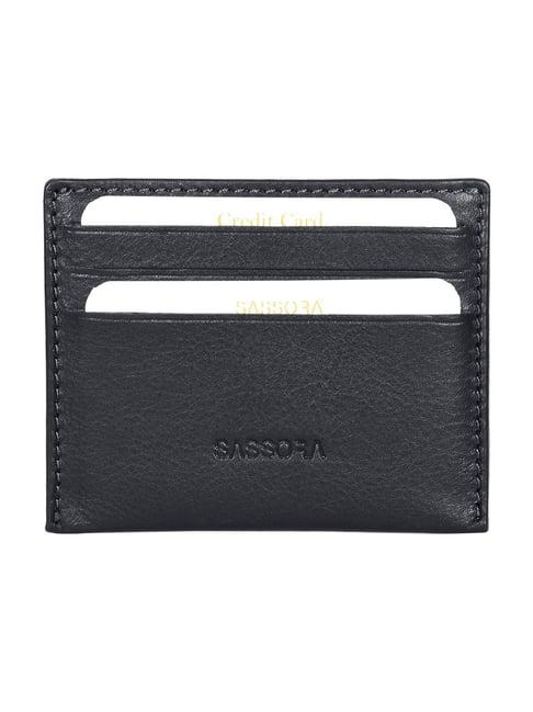 sassora pablo black small leather coin & card case