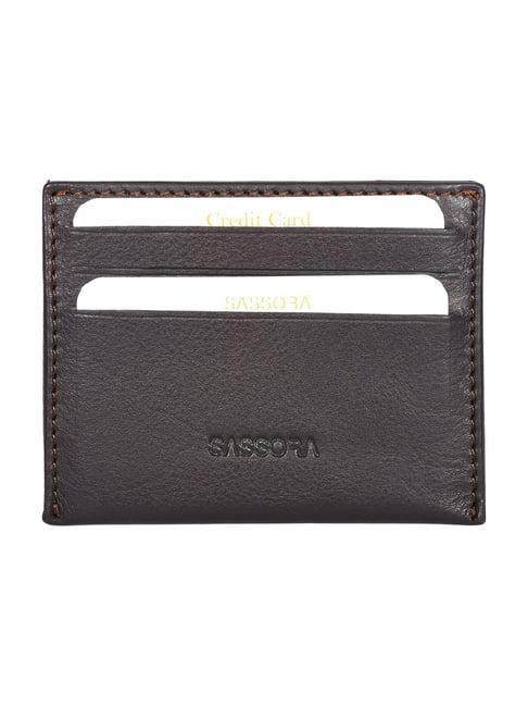 sassora pablo brown small leather coin & card case